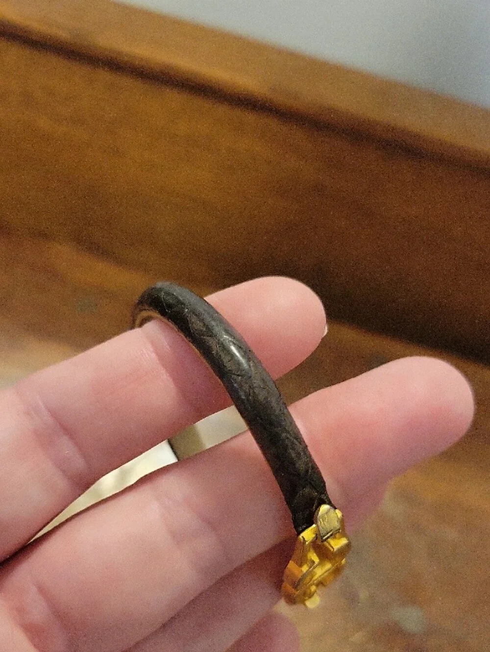 Double G 24KT GOLD Plate - Made In Italy Interlocking Logo Leather Bracelet